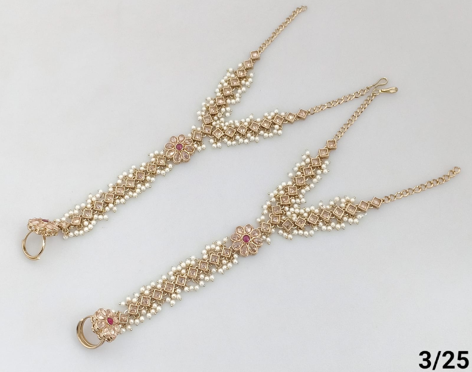 Floral Design Hand Harness – Traditional Beaded Jewelry Set (Pair)